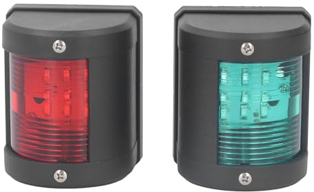 Fydun LED-Navigationslicht, 2 Stück, PC, Grüner Hafen, Rot, Gut Sichtbares Marine-Bootslicht für die Schiffsnavigation
