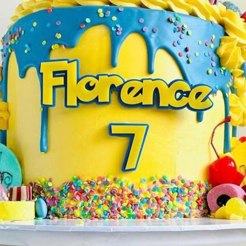 Personalised Blue and Yellow Cake Topper,