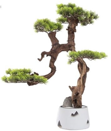 Künstliche Bonsai Künstlicher Bonsai-Baum, künstliche Pflanzen, künstliche Kiefernpflanzen, künstliche Topfpflanzen for den Innen- und Außenbereich, Heimbüro, Hoteldekoration Kunstbaum Bonsai