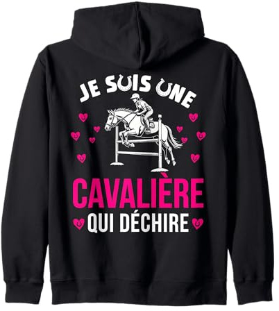 Fille Equitation Cheval Je Suis Une Cavalière Qui Déchire Sweat à Capuche