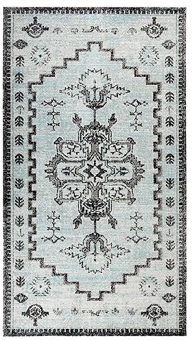 LLEZKBR Furniture Select Outdoor-Teppich, Flachgewebe, 115 x 170 cm, Grün und Grau