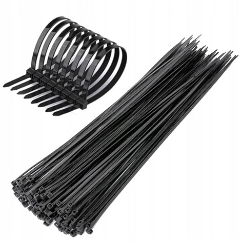 Cable Ties Black 100/140/200/250/300mm Nylon Zip Tie Wraps Strong 11 Sizes Office, and Industrial Use –Multi-Purpose Cable Management Organize (100, 9 x 600mm)