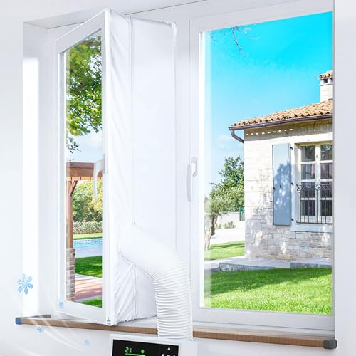 Gruntbear 600CM(236) Fensterabdichtung für Mobile Klimageräte,Klimaanlagen,Wäschetrockner,Ablufttrockner,Hot Air Stop zum Anbringen an Fenster Flügelfenster, AC Window Seal
