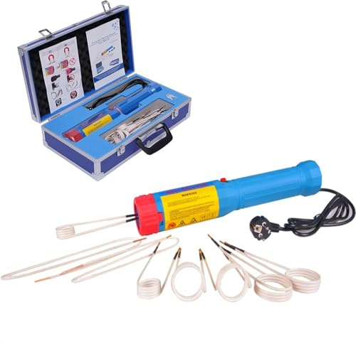 Riscaldatore a induzione, 1100 W, riscaldamento a induzione con valigetta da viaggio, riscaldamento magnetico a induzione con 8 bobine di riscaldamento, dispositivo a induzione per il riscaldamento di