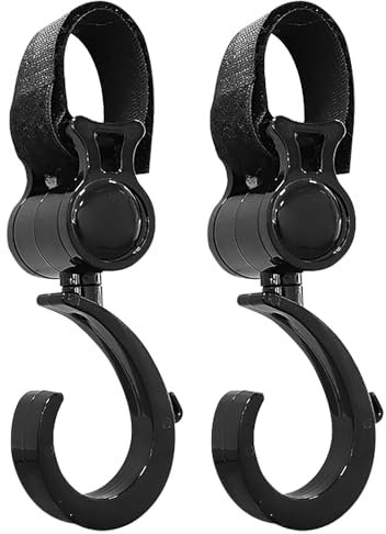 2 Stück Kinderwagen Haken für Wickeltaschen, Kinderwagenhaken Taschenhaken, Anhänger für Kinderwagen in Universeller Passform, Praktisches Kinderwagen-Zubehör