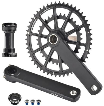 165/170/172,5/175 mm Rennrad-Kurbelgarnitur mit doppelter Geschwindigkeit, 50–34 Zähne/52–36 Zähne/53–39 Zähne, Kettenblatt-Kurbelgarnituren mit integriertem BSA BB-Kurbelarmsatz, hohl, GXP-Halterung,