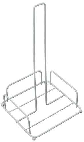 DRW Supporto per Rotolo di Carta da Cucina Quadrato in Metallo Bianco 16 x 16 x 31 cm, Multicolore, Medidas: 16x16x31cm