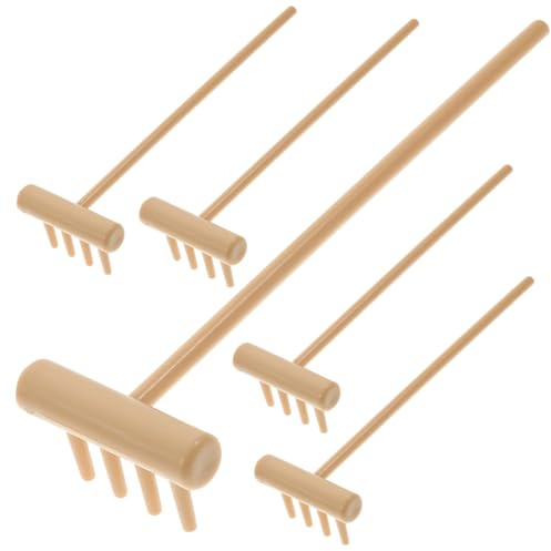 Milisten 6 pièces Mini Râteaux Zen Décoratifs pour Jardin de Sable Outils DIY de Bureau pour Dessiner Motifs Compact pour Relaxation et Amélioration de Lespace Extérieur