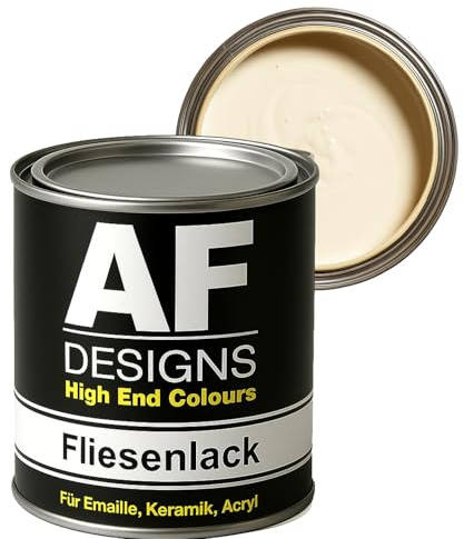 Alex Flittner Designs Fließenlack in Cremeweiß RAL9001 hochglänzend | Hochwertiger 2K Badewannenlack mit Härter - Extrem strapazierfähiger Emaille - Lack für Badewannen, Duschen, Waschbecken und