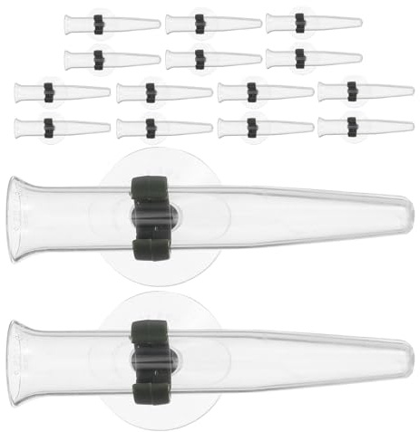 DECHOUS Lot de 16 Tubes à Eau en Plastique Transparent avec Ventouses pour Fleurs Fraîches Tubes de Conservation Floraux Réutilisables Vase Tubulaire pour Soins et Hydratation des
