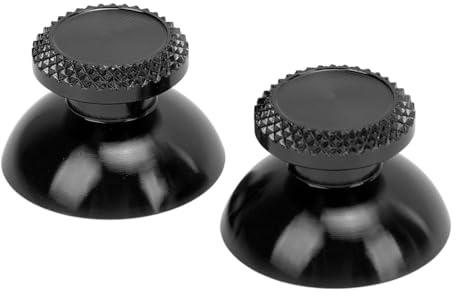 KIMISS 2 Empuñaduras Analógicas de Metal de Aleación de Aluminio para Consolas de Juegos Portátiles, Elegantes Tapas de Joystick de Repuesto para una Jugabilidad Mejorada (BLACK)