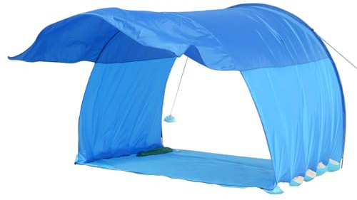Irfora Tente de Plage Portable Coupe-Vent avec Auvent Pare-Soleil pour 4 à 6 Personnes, Adaptée pour Les Aventures en Bord de Mer, 270 X 195 X 220 Cm, Bleu (Bleue)