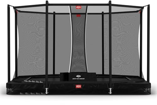 BERG Ultim Favorit InGround Trampolin rechteckig | Mit Sicherheitsnetz Comfort | AirFlow Sprungtuch | UV-beständige Randabdeckung | Mit Sicherheitsnetz