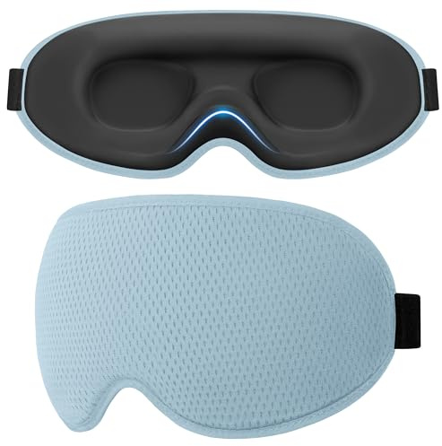 Gritin Mörkläggning Sovmask för Sömn - Ultra Mjuk och Bekväma | Noll Ögontryck, Passar även Sidosoverare, Justerbar Rem, 3D Ergonomisk Ögonmask för Resesaker/Tupplur