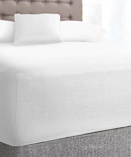 Velosso Super Soft Terry Towelling Stretch Fitted Sheet Mattress Protection Cover Fully Elasticated Extra Deep (White, King)