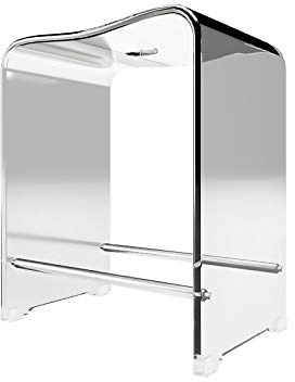 Schulte Duschhocker aus Acryl, belastbar bis 130 kg, 47 cm hoch, transparent, rutschfest, stabil, ergonomisch, komfortabel…