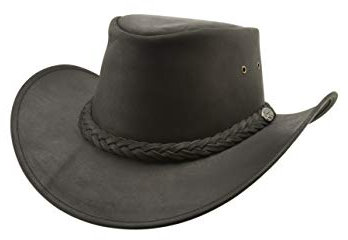 Black Jungle Calgary Lederhut Cowboyhut Australienhut Hut (Schwarz, XXL)