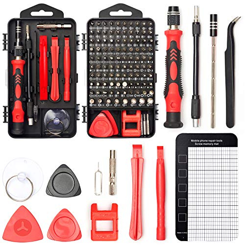 SHARDEN Feinmechaniker Schraubendreher Set, 122 in 1 Reparatur Werkzeug Kit | mit Torx T2 T5 T6 T8 T9 für Uhr, PC, Brille, PS, Kamera, Phone mit 1 Magnetische Pad