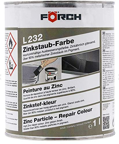 FORCH ZINKSTAUB Zink Farbe L232 ROSTSCHUTZ ROST HITZEBESTÄNDIG 1000ml (1)