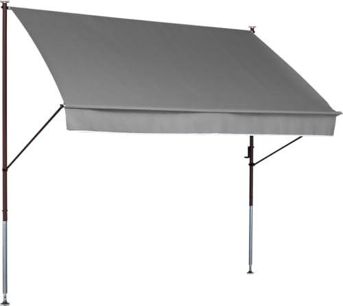 ANGERER Klemmmarkise Style grau, 250 cm | Markise für Sonnenschutz, Montage ohne Bohren, ideale Balkonmarkise für Mietwohnungen, Made in Germany, waschbarer Stoff