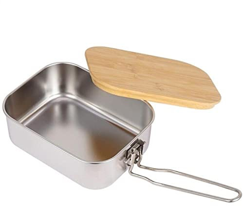 Edelstahl-Bambusholz-Schneidebrett-Abdeckung für den Außenbereich, tragbares Picknick