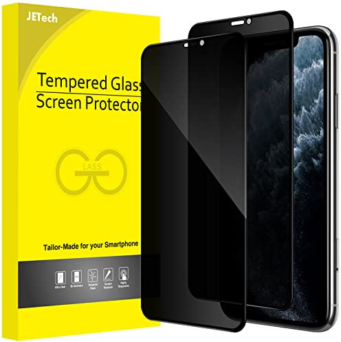 JETech Privacy Full Coverage Screen Protector for iPhone 11 Pro Max/XS Max 6.5-Inch, Anti-Spy Tempered Glass Film, Edge to Edge Protection Case-Friendly, 2-Pack