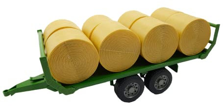 efaso 1:16 RC Traktor mit Schaufel RTR Ferngesteuertes Fahrzeug Baufahrzeug Trecker Licht und Sound - erweiterbar mit verschiedenen Anhängern (Heuballen Anhänger S056-003 für Double E E351/E356)