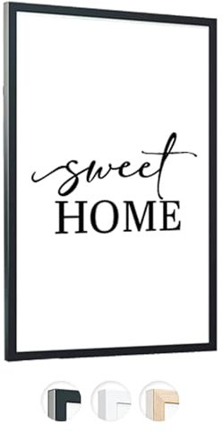 edihome, Bilderrahmen A3, (1 Stück), 29,7 x 42, Holz, Photo Frame, Rahmen din a3, für Diplome, bruchsicheres Acrylglas, für Poster und Bilder, Hoch- und Querformat (Schwarz, 1 Stück)