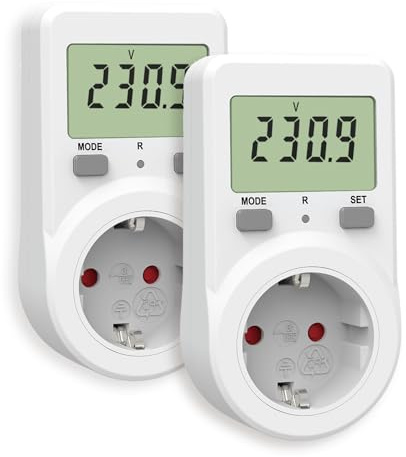 NOVKIT Stromzähler für Steckdose, Energiekostenmessgerät, Stromverbrauchsmesser mit Speicherfunktion (230V / 16A / 3680W, 2 Pack)