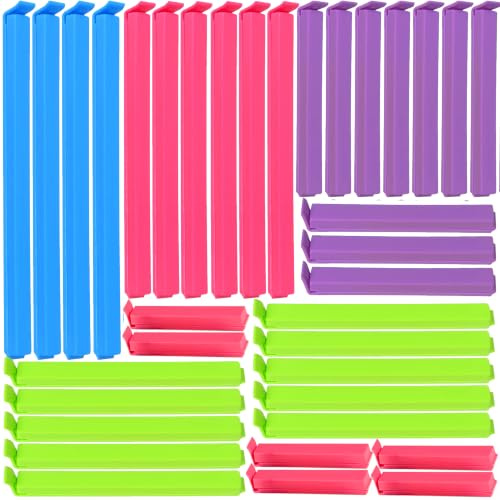 OUTTELL Food Clips 36 Pcs, Bag Sealing Clips for Sealing Food Storage Bags, Food Bag Clips in 4 Colors, Reusable Plastic Bag Clips for Food Storage for Sandwiches and Snacks (36 Pcs)
