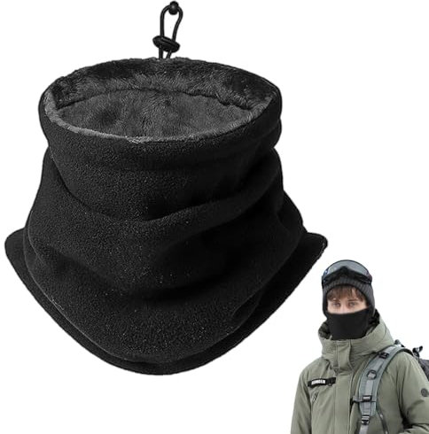 Casenly Winter Loop Schal, Fleece Schlauchschal für Herren & Damen Halsschlauch mit Kordelzug Multifunktion Halswärmer Halstuch Winddicht Ski Maske für Winter Radfahren, Motorrad, Laufen