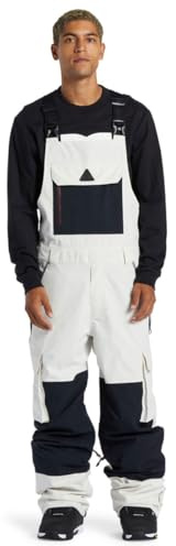 DC Shoes Shell - Salopette da snowboard da uomo, Bavaglino Brigade 45k | Betulla Argento, XL