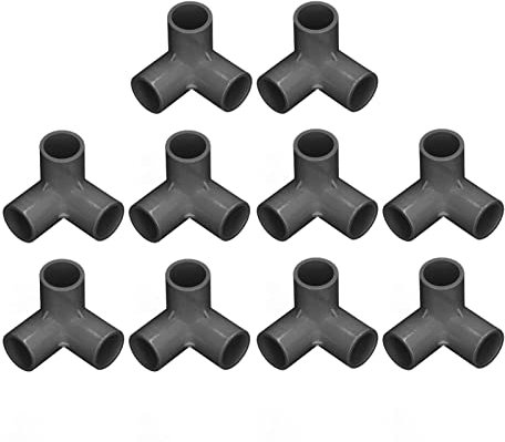 10PCS Tee Fittings 3 Way PVC Pipe Fittings ID 20mm Elbow Fittings PVC Tee Corner Fittings Plastic Tee Fittings Fittings for DIY Plumbing or Plumbing Corner Connections(black)