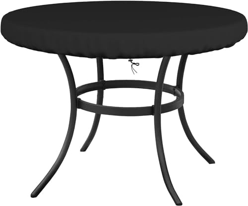 Flyace Housse Pateau Table de Jardin Housse Protection Table Jardin Ronde Bache Table de Jardin Exterieur Housse de Protection Ronde pour Table de Jardin Imperméable Anti UV Tissu Oxford 100x15cm