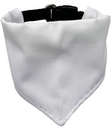H-E Hunde-Halstuch, Sublimationsdruck, blanko, Haustier-Bandana, Schal, Wärmeübertragung, waschbar, Dreieckstuch mit verstellbarer schwarzer Schnalle, für Hunde, Welpen, Katzen, Größe M (max. Länge
