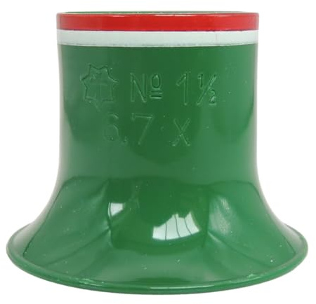 Loupe d'horloger Sternkreuz - Biconvexe de Couleur Verte avec Bandeau d'identification Rapide de grossissement (x6,7)