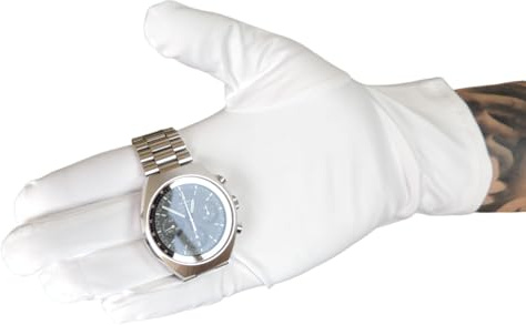 KD89 Weiße Mikrofaser-Handschuhe - Heli - für Uhrmacherei, Juweliere, Schmuck- und Uhrenbehandlung, für Sammler, Profis oder Amateure