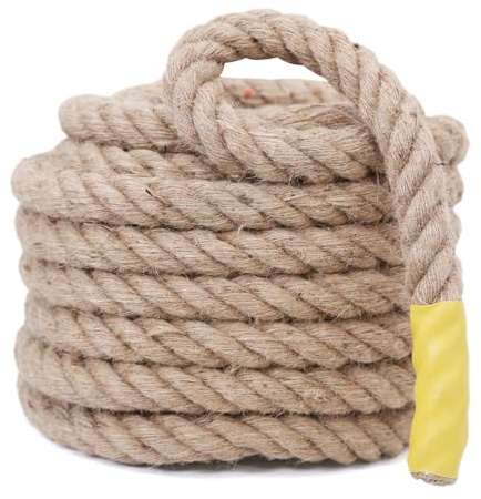 Meidansini 12 mm Juteseil, 10 m, natürliches Hanfseil, starkes und dickes Seil, gedrehtes Manila-Seil, Jute-Schnur für Handwerk, Veranda-Schaukelseil, Hanfseil für Dekoration, Geländer, Docks
