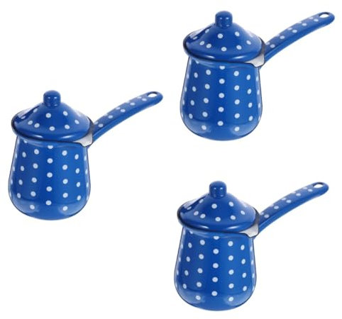 MAGICLULU 3pcs Enamel Coffee Maker Pot Turkish Cezve Stove Top Multi-Function Tea Supplies Retro Container