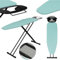 KADAX Ironing Board, 120 x 38 cm Folding Ironing Board, Height-Adjustable Steam Ironing Board, Steam Ironing Board with Non-Slip Feet, Table with 8 mm Foam Underlay (Mint)