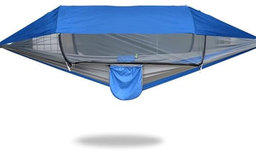 GEERTOP Aktualisierung 3-in-1 Hängematte Outdoor mit Moskitonetz und Sun Shelter, Ultraleichte Camping Hängematte 200kg Tragfähigkeit für Outdoor, Camping, Wandern, Reisen (BLAU)