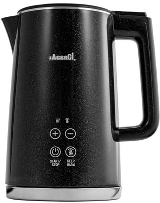 AddAcsaCi Electric Digital Kettle 1.5L with Temperature Control – Double Wall 2200W + Fast Boil Variable Temperature - Keep Warm Function, Boil Dry Protection