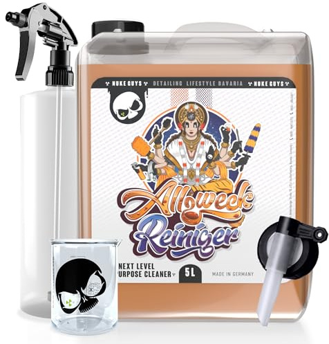 Nuke Guys 5 Liter Kanister Auto Allzweckreiniger Konzentrat mit Dispenser und Messbecher zum einfachen dosieren + Sprühflasche - Universalreiniger für die Innenraum Reinigung und Außenreinigung