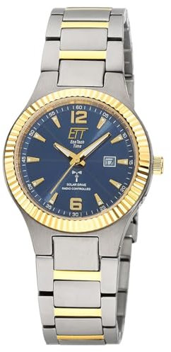 ETT Eco Tech Time Funk Solar Damen Uhr Analog mit Titan Armband ELT-11671-32M