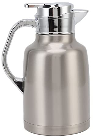Baxnore Thermo-Teekanne aus Edelstahl, Thermo-Kaffeekanne mit rutschfestem Boden, Thermo-Wasserkanne für Restaurants, auslaufsichere, isolierte Kaffeekanne für Hotelrestaurants (Silber)