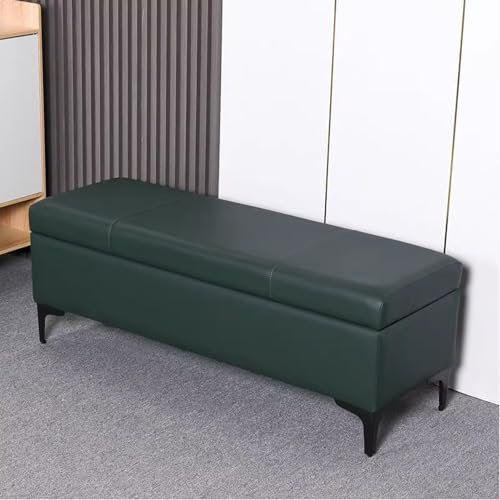 RTYHN Sitzbank mit Stauraum, Aufbewahrungsbank mit Sitzkissen Leder Polsterbank mit Metallbeine Aufbewahrungsbox Bettbank für Schlafzimmer Garderobe