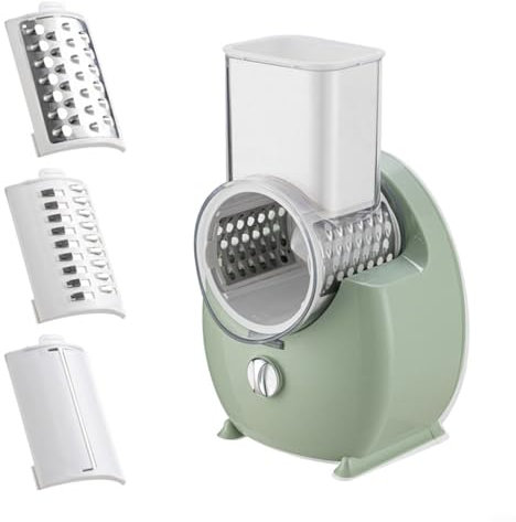 Elchuiaby 3-In-1 Electric Rotary Vegetable Slicer Automatic Chopper Shredded Grater for Kitchen Food Prep(green)