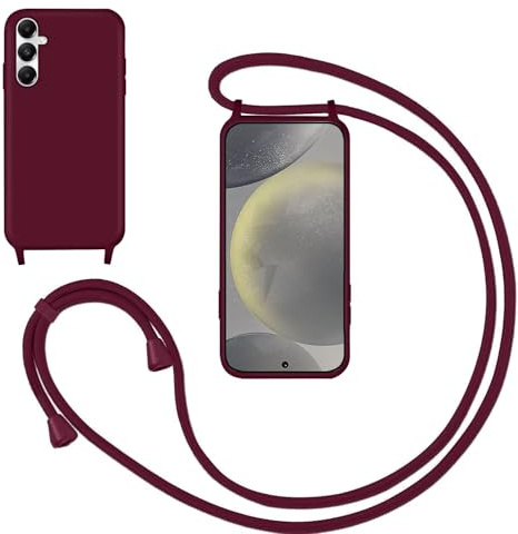 GoodcAcy Silikon Handykette Handyhülle für Samsung Galaxy S23,Smartphone Necklace Hülle mit Band Schutzhülle mit Kette zum umhängen Halskette Flüssig Silikon Case für Samsung Galaxy S23,Rot