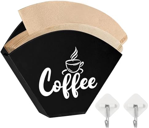 Bldrwer Kaffeefilterhalter, Kaffefilterhalterung, Filtertütenhalter, 1 Stück, Holz-Kaffee-Papier-Filterbehälter, Universell in der Küche zu Hause, Filterpapier für Lagerung (Schwarz)