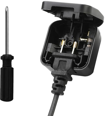 US to UK Plug Adapter, Black, 2 Pin to UK Adaptor | ABS Material, Converts USA Chinese Japanese Type A Plugs, 13A Explosion-proof Safety Fuse, Includes Screwdriver